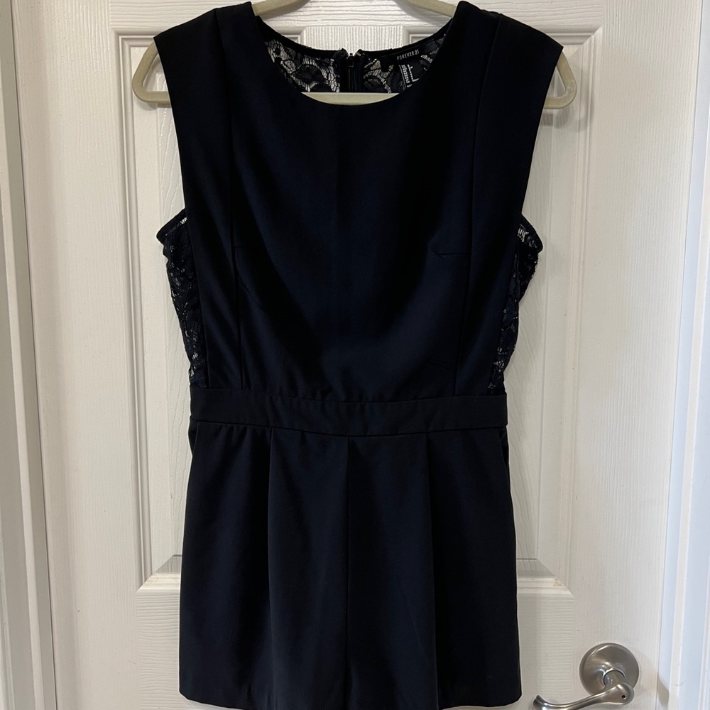 Forever 21 - Black Lace Romper w/ Pockets